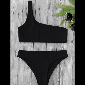 One shoulder Black Bikini